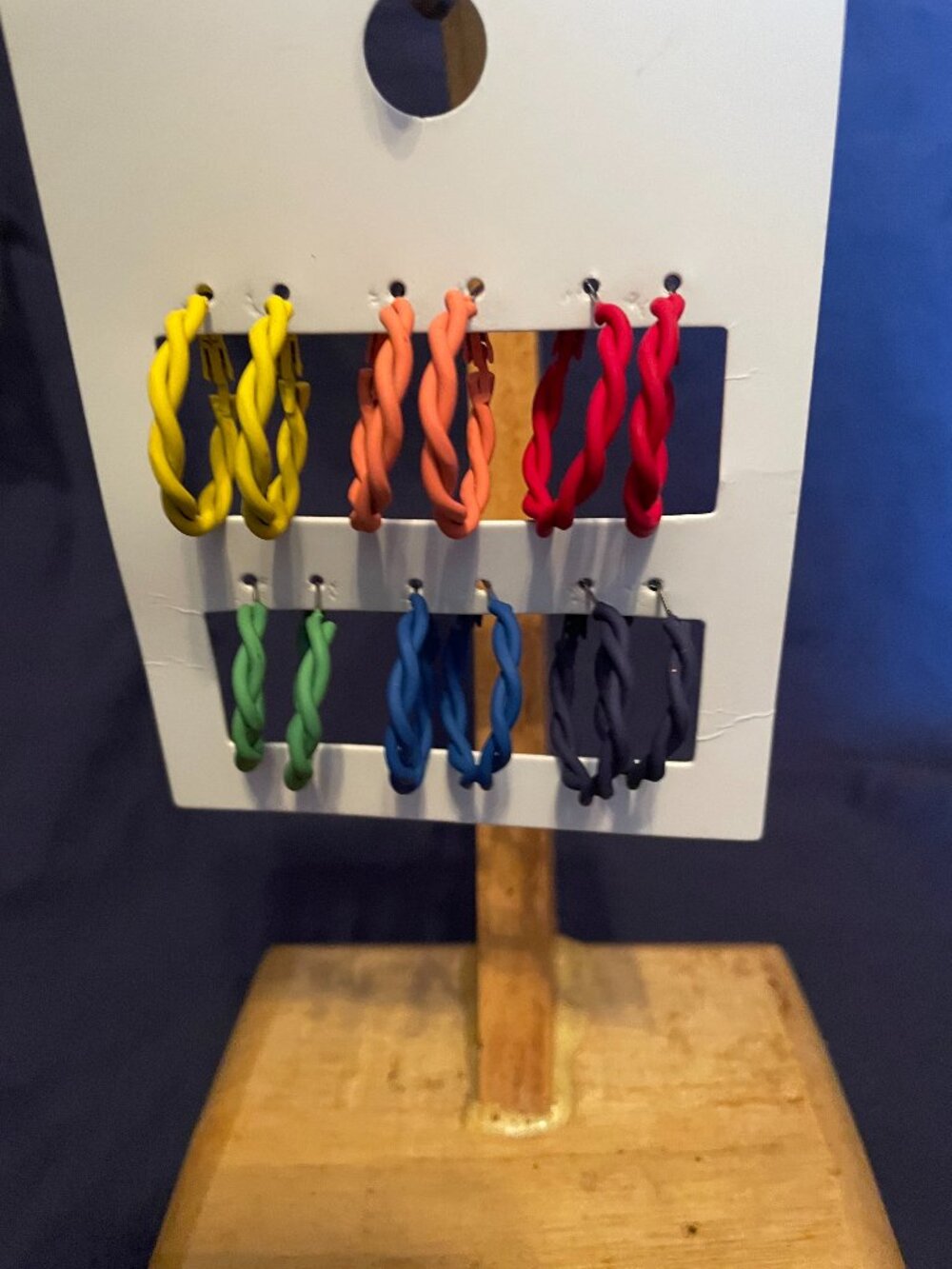 Colorful Pierced Hoop Earrings